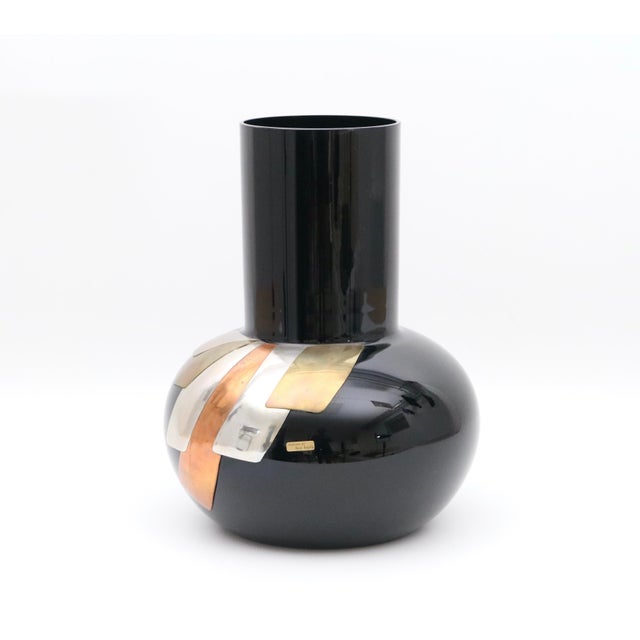 Metal 1980s Luca Bojola for Art in Luce Murano Vase For Sale - Image 7 of 11