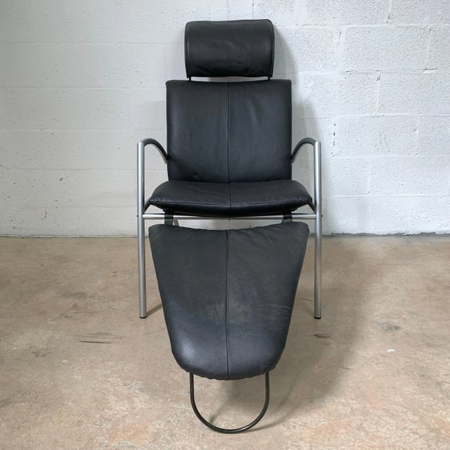 Modern Postmodern Kebe Leather Convertible Lounge or Armchair, Denmark For Sale - Image 3 of 11