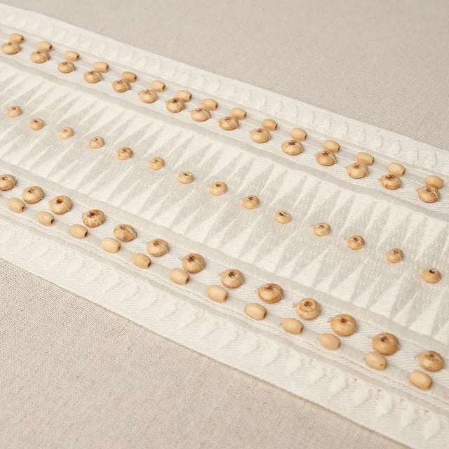 Schumacher Sample - Schumacher X Mary McDonald Tahiti Tape Trim in Ivory For Sale - Image 4 of 5