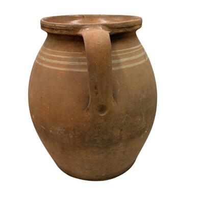 This antique two-handle terra cotta vessel from Hungary is a wonderful addition to any Farmhouse decor. The rustic pottery...