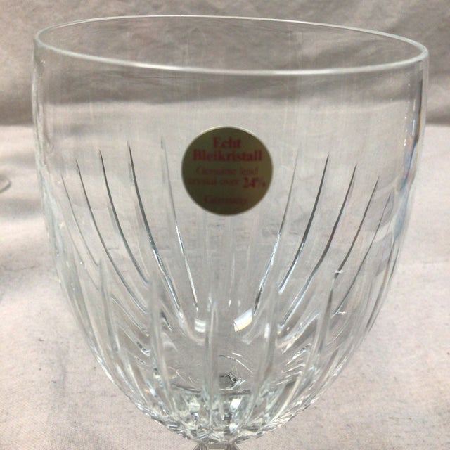 Glass Vintage Set of Cristallerie Zwiesel Full Lead Crystal Ceremony Goblets-Set 4 Wine and 4 Water Goblets For Sale - Image 7 of 12
