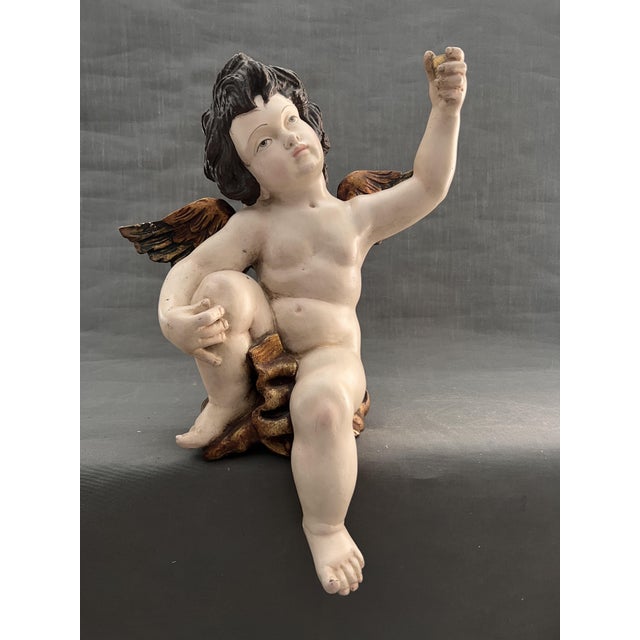Angel Carved in Wood, Spain, 1970s For Sale - Image 11 of 11