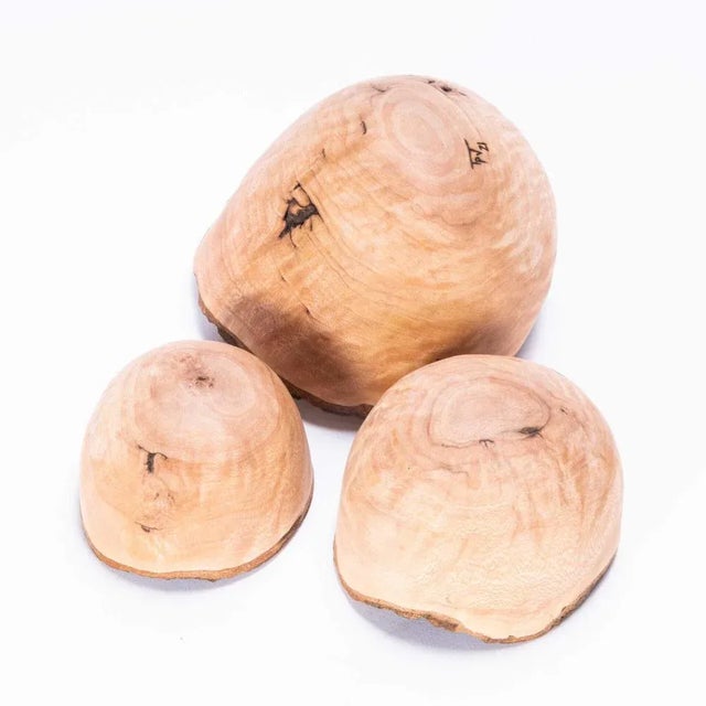 Wood Hand Turned Bowls from Tyler & Tara, Set of 3 For Sale - Image 6 of 10