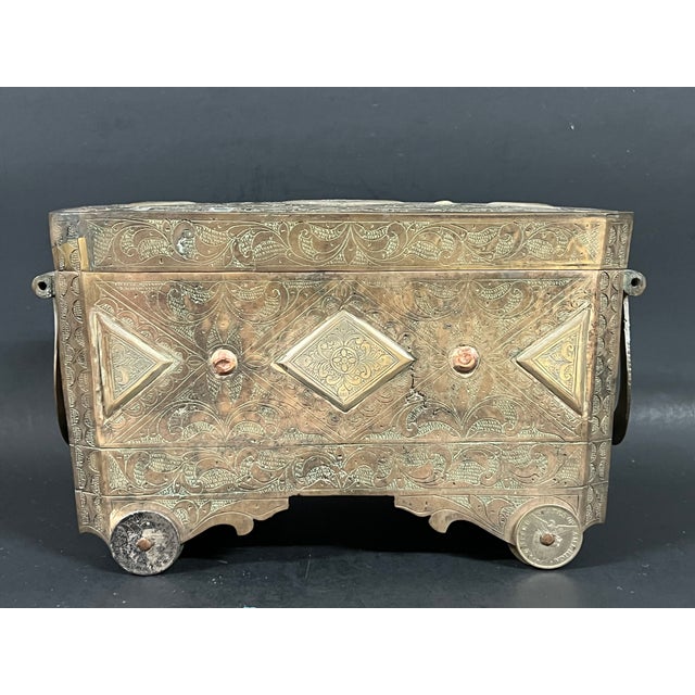 ITEM NAME: Antique Islamic Art Bronze Silver and Gold Inlaid Betel Nut Box ORIGIN: Philippines AGES: Late 19th Century...