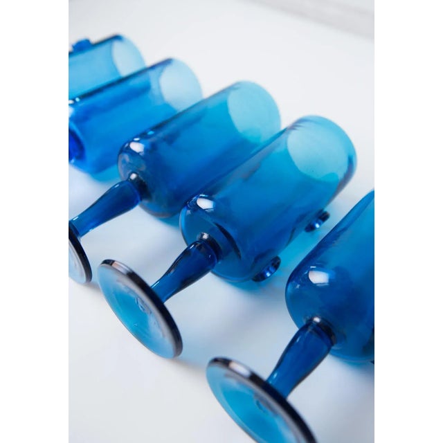 Mid-Century Modern Mid-Century French Blown Glass Cups from Biot, Set of 5 For Sale - Image 3 of 7