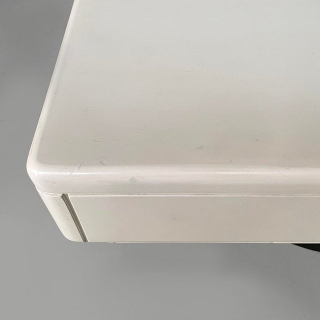Italian Modern Wood, Steel and Leather Desk attributed by Fabio Lenci, 1970s For Sale - Image 15 of 18