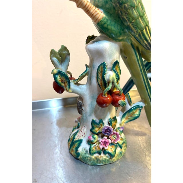 1940s Wong Lee Style Green Chinoiserie Parrot Sculptures, Set of 2 For Sale - Image 5 of 8