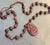 Metal Carved Pink Rhodonite Beaded Pendant Necklace For Sale - Image 7 of 8
