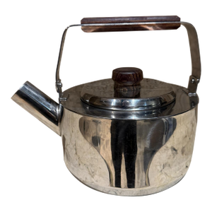 Farberware Model 763 18-8 Stainless Steel Teapot Kettle Wood Handle 1 1/2 Quart
