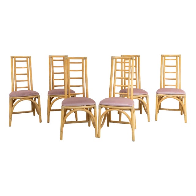 Vintage Bamboo Chairs, 1970s, Set of 6 For Sale