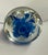 Joe St. Clair Art Glass Bell Shaped Paperweight Blue Flowers- Light Blue and Navy Blue On the inside - it shows the light...