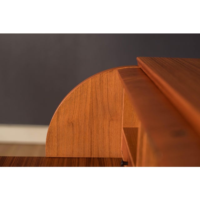 Mid Century Modern Scandinavian Teak Secretary Desk For Sale - Image 13 of 17