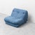 Vintage Lounge Chairs with Coffee Table in Blue Fabric, 1970s, Set of 3 For Sale - Image 3 of 13