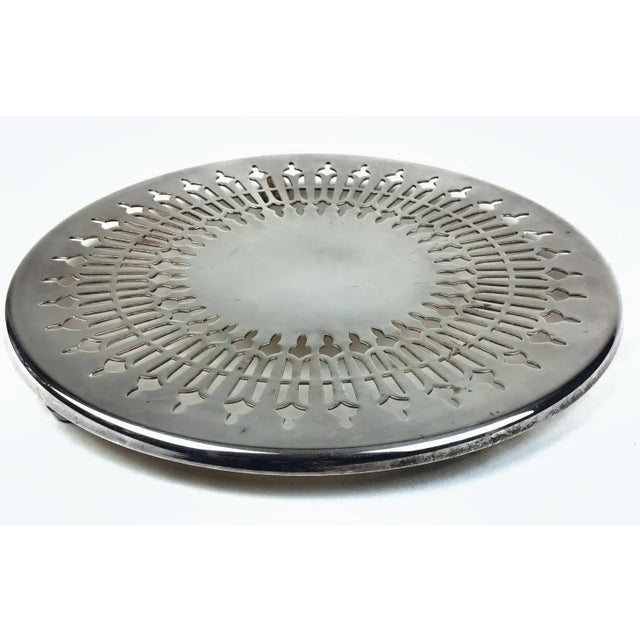 Silver Mid-Century Pilgrim Silver Plate Trivet For Sale - Image 8 of 8
