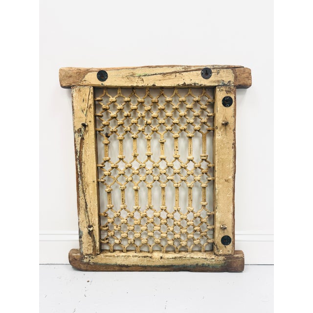 Late 18th Century Antique Wood and Metal Indian Jali Window For Sale - Image 5 of 5