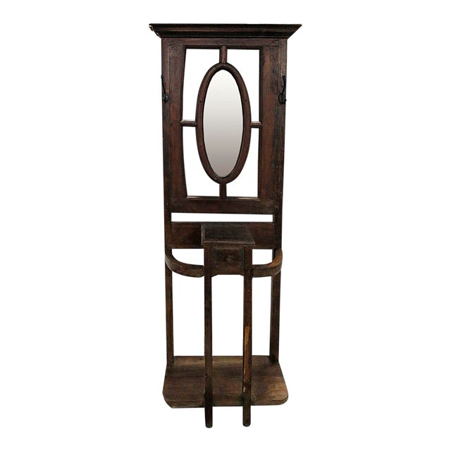 Early 20th Century Traditional Brown Wooden Umbrella Hall Stand Chairish