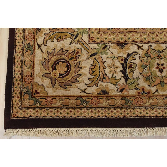 Agra Rug 8’10” X 12’4” Brown Wool Traditional Hand-Knotted Oriental Carpet For Sale - Image 12 of 15