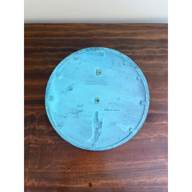 Verdigris Vintage English Country Iron Verdigris Garden Sundial "Grow Old Along With Me" For Sale - Image 8 of 8