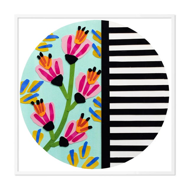 Contemporary Happy Circles, by Melvin G. in White Frame, Small Art Print - Set of 16 For Sale - Image 3 of 5