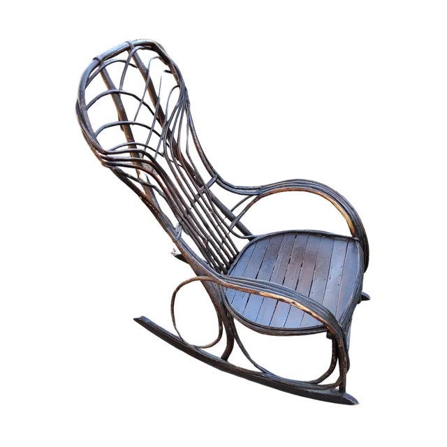 High quality vintage twig form, bent rocker.
