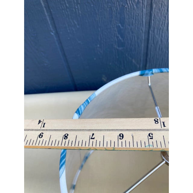 Textile Blue &White Palms Print Lampshade For Sale - Image 7 of 8