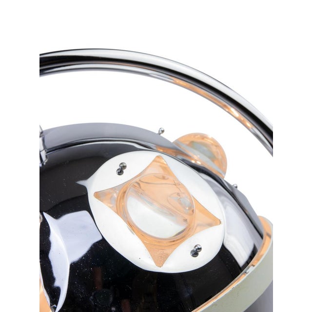 Silver Table Lamp in Chromed Metal and Cut Glass by Oscar Torlasco, Italy, 1970s For Sale - Image 8 of 10