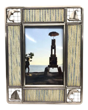 Vintage Pewter Ocean Theme 4 X 6 Photo Frame