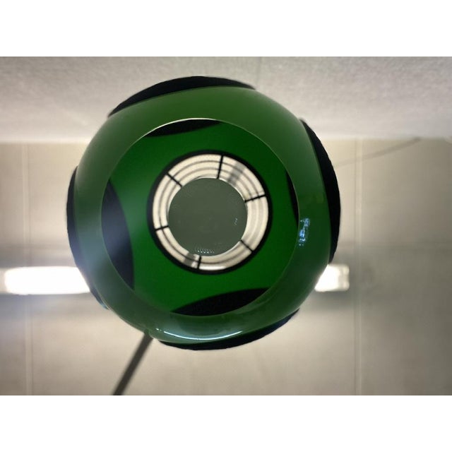 Vintage Ufo Ceiling Lamp in Green Plastic and with Black Grids from Massive Lighting, 1970s For Sale - Image 17 of 18