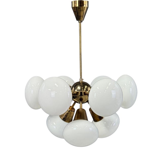Mid-Century Sputnik Brass Chandelier from Kamenický Šenov, 1970s For Sale