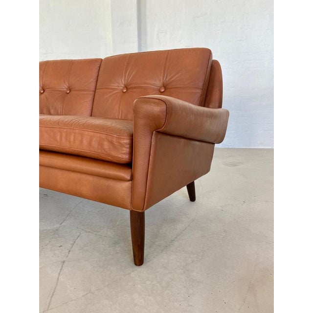 Vintage Danish Mid-Century Svend Skipper 2 Person Cognac Leather Sofa For Sale - Image 9 of 15