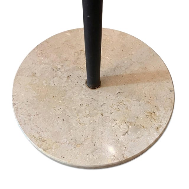 Italian Brass Floor Lamp with Travertine Base, 1950s For Sale - Image 6 of 7
