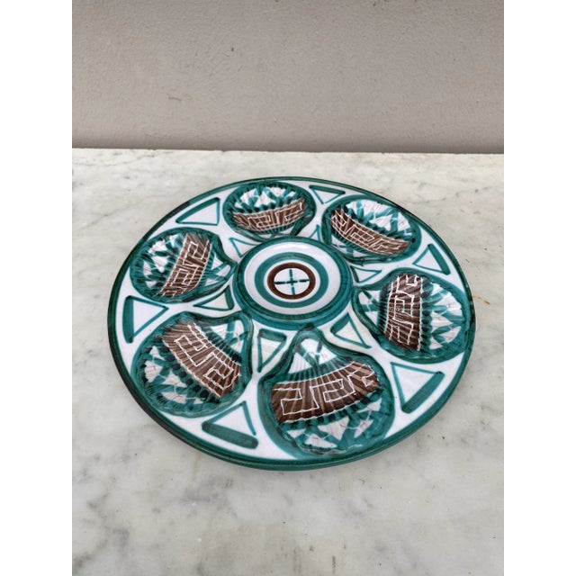 Mid-Century Modern Mid-Century Rare Ceramic Oyster Plate Robert Picault Vallauris For Sale - Image 3 of 5