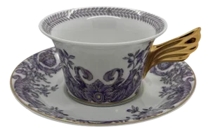 Vintage Tea Cup and Saucer by Versace for Rosenthal, 2017, Set of 2