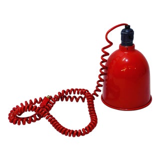 1970s Kovacs Post Modern Red Aluminum Pendant Lamp For Sale