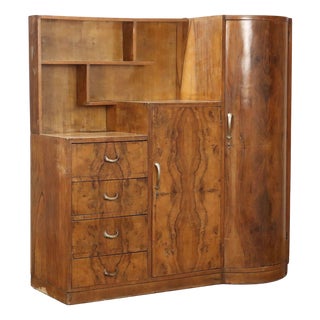Vintage Cupboard in Burl Veneer, Italy, 1940s For Sale