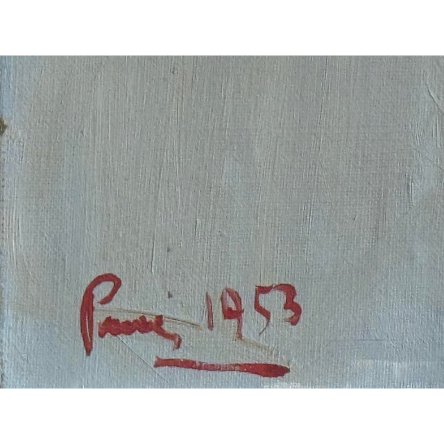 The School of Paris Framed "Paris 1953" French Original Oil Painting, Signed For Sale - Image 3 of 12