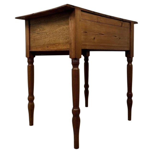 19th Century English Victorian Pitch Pine Side Table For Sale - Image 3 of 12