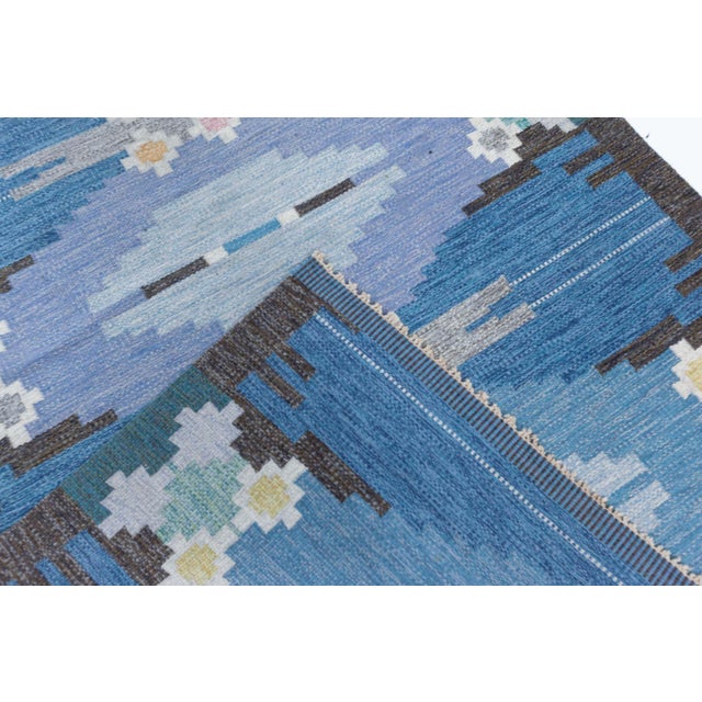 Mid-Century Modern Doris Leslie Blau Swedish Mid-Century Gray Flatweave Carpet By Ingegerd Silow For Sale - Image 3 of 6