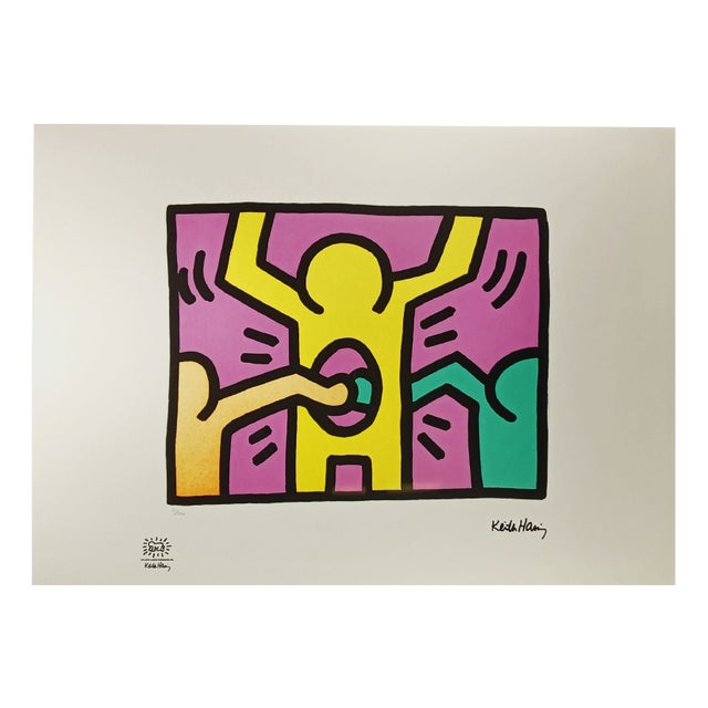 After Keith Haring, Composition, Limited Edition Lithograph, 1990s For Sale