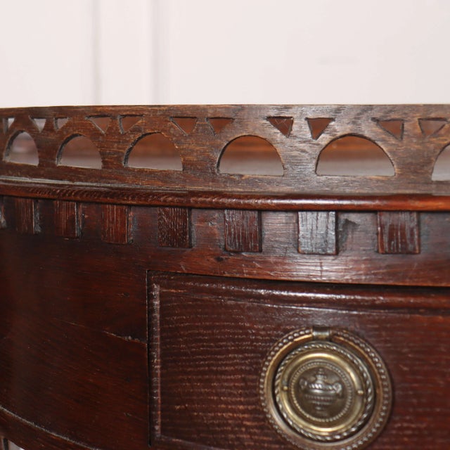 Dutch Oak Demi-Lune Console Table For Sale - Image 5 of 8