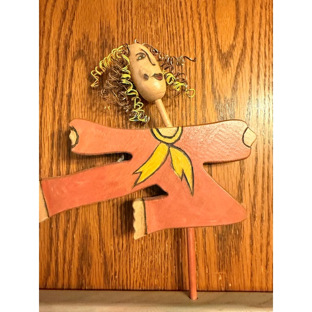 Sticks Sarah Grant 1997 Folk Art 36” Coat Rack Wall Hooks Hand Painted For Sale In Indianapolis - Image 6 of 11