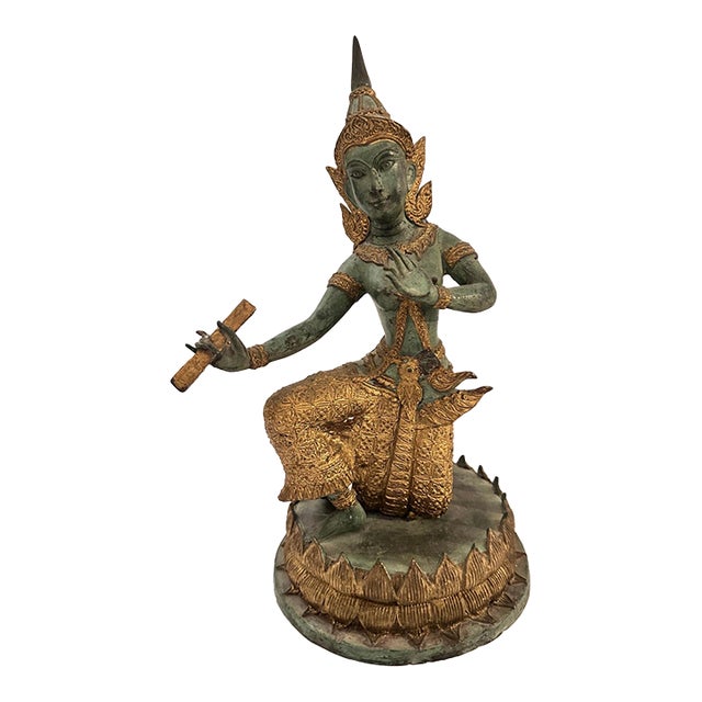 Large Bronze Gilt Figure on a Base For Sale