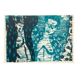 1985 Rebecca Bleecher Kimonos Female Nude Woodblock