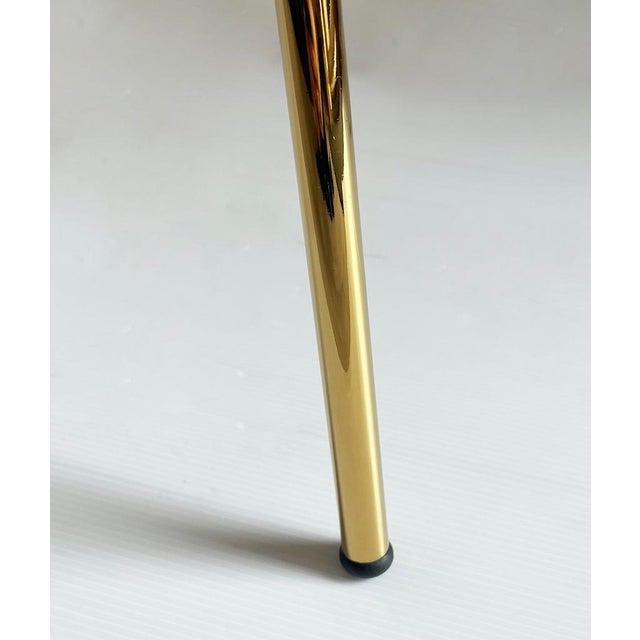 Metal Italian White Velvet Chair For Sale - Image 7 of 10