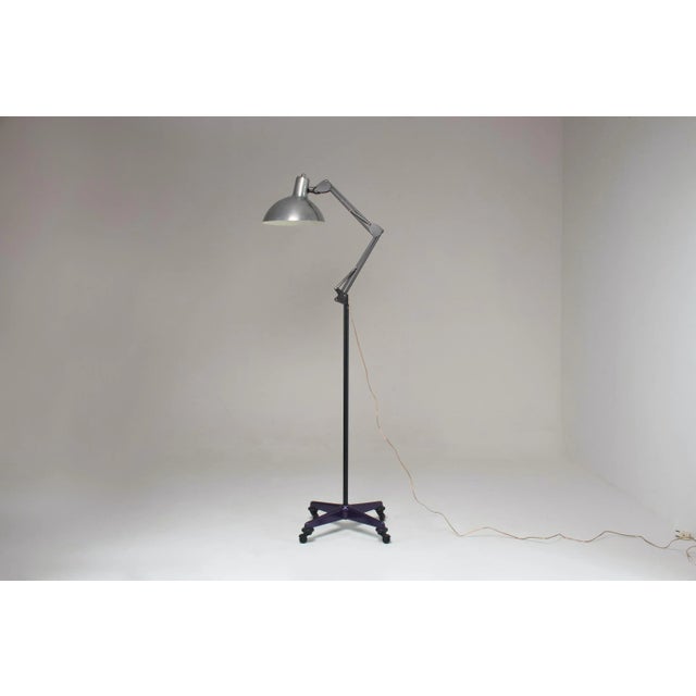 1950's French Doctor's Steel Articulating Floor Lamp For Sale - Image 10 of 10