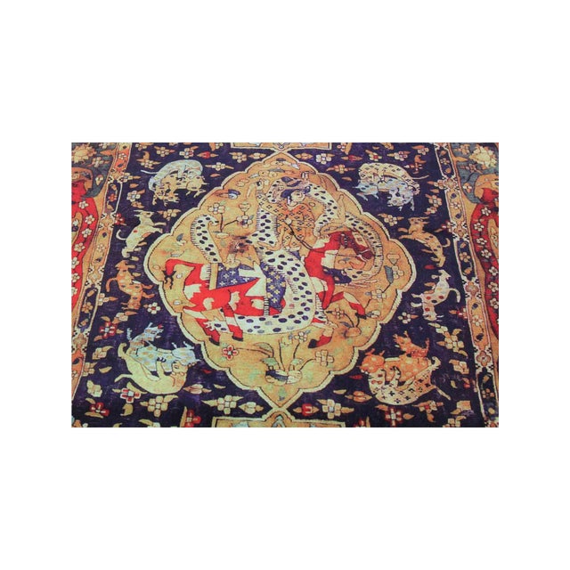 2010s Screen Printed Persian Rug Tapestry 2x3 For Sale - Image 5 of 7