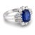 1950s Gia 4.07 Carat Ceylon Sapphire Diamond Platinum Cocktail Ring, Size 9.5 For Sale - Image 4 of 7