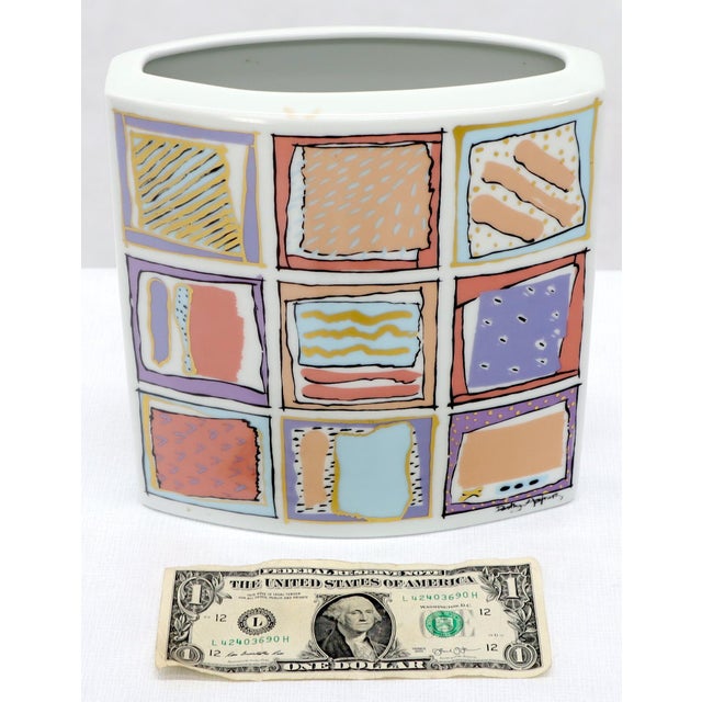 20th Century German White Porcelain Square Vase Painted Rosenthal Studio-Linie For Sale - Image 6 of 11