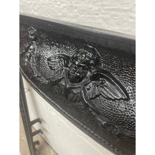 Art Nouveau Late 19th Century 25.5" W X 30.5"h Cherub Decorative Fireplace Surround For Sale - Image 3 of 6