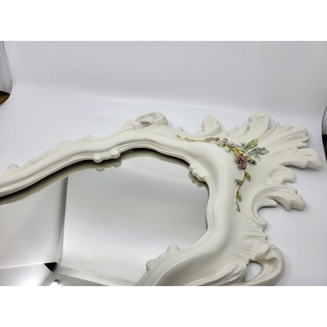 Majolica Ceramic Mirror by Carlo Corvi for La Farnesiana Parma, Italy, 1950 For Sale - Image 15 of 18